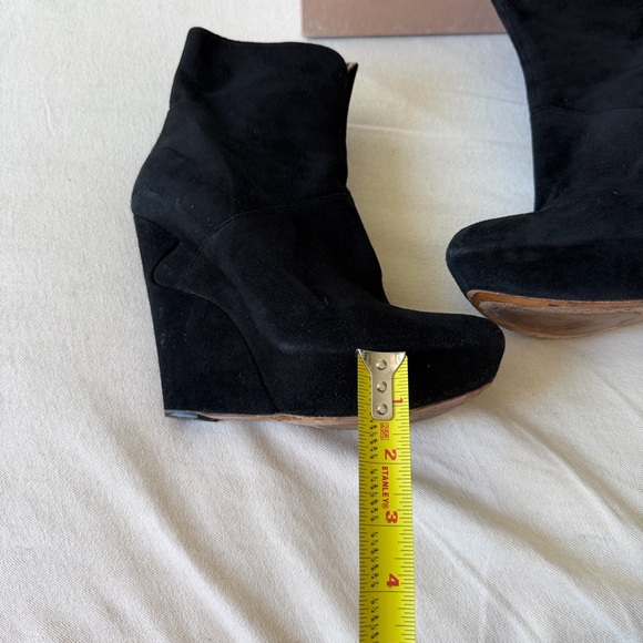 REVOLVE Pura Lopez Black Suede Wedge Boots. Great comfortable Sexy ❤️ - Picture 12 of 12